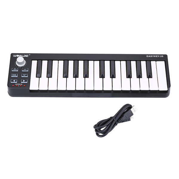 Hot sale Portable Electronic MIDI Keyboard Mini 25-Key USB MIDI Controller Electronic Piano free shipping