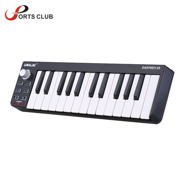 High Quality WORLDE 25 Portable Velocity-sensitive Keyboard Mini Durable 25-Key USB MIDI Controller