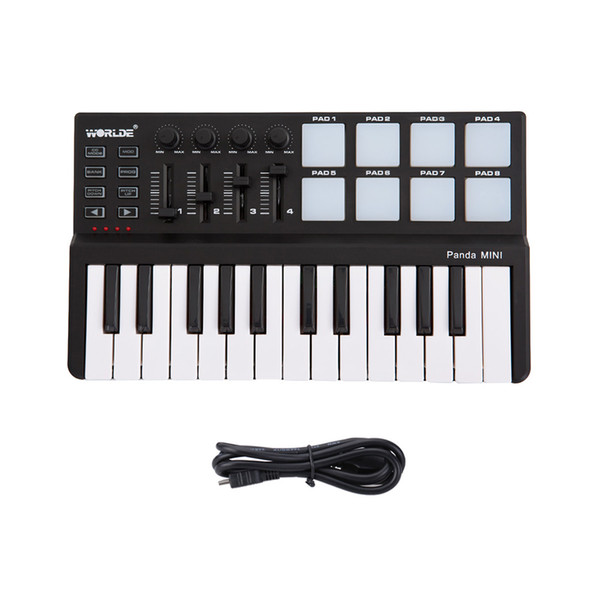 Worlde Panda mini Portable Mini 25-Key USB Keyboard and Drum Pad MIDI Controller free shipping
