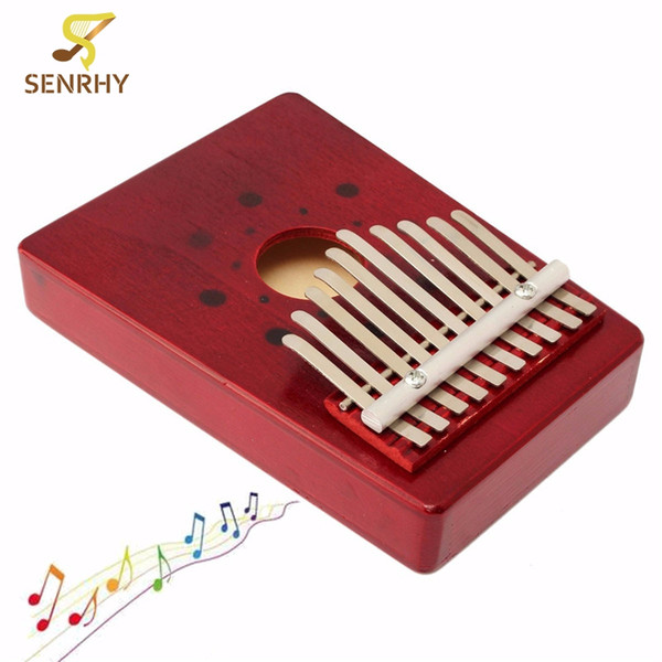 wholesale 10 Keys Kalimba Mbira Likembe Hollow Thumb Finger Piano Music Instrument African Traditional Music Instruments Gift Hot