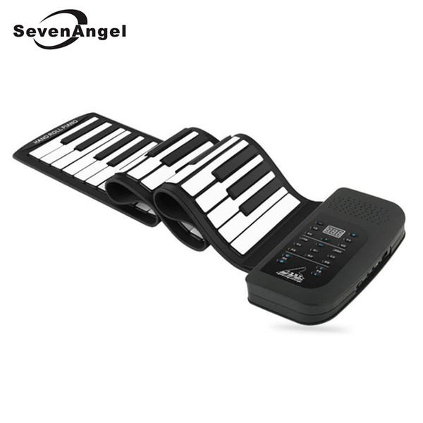 61 Keys 128 Synthesized Tones Electronic Piano Silicon Roll Up Piano 100 Preset Rhythms with Soft Keyboard for kids education