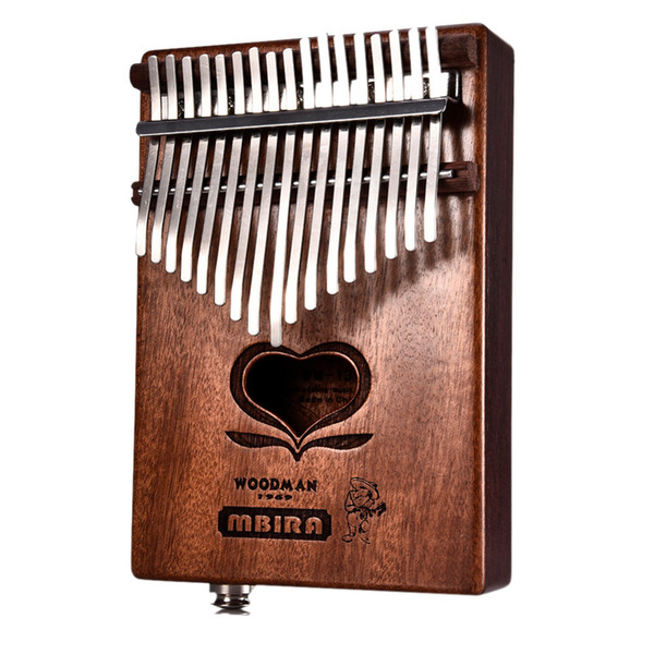 17 Key EQ Kalimba Solid Mahogany Wood Calimba Mbira Thumb Piano Link Speaker Electric Pickup Africa Keyboard Instrument