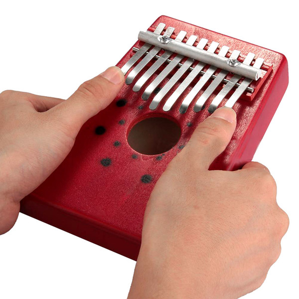 Hot Sale Red 10Keys Kalimba Thumb Piano Traditional Musical Instrument Portable Great Gift Drop Shipping