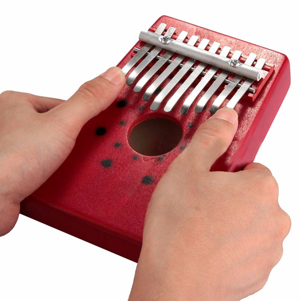 Hot Sale Red 10Keys Kalimba Thumb Piano Traditional Musical Instrument Portable Great Gift Drop Shipping