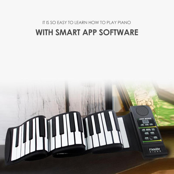 Portable 88 Keys Flexible Silicone Roll Up Piano Folding Keyboard for Children Student PN88S Musical Instruments