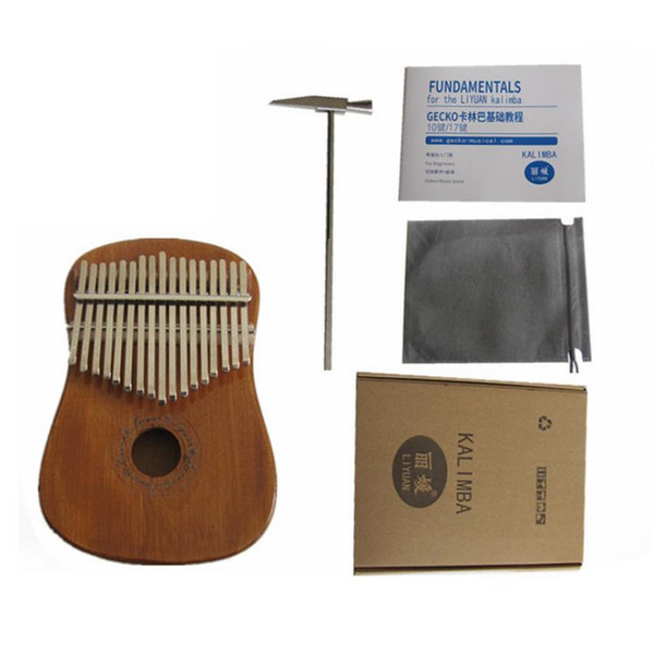 Kalimba 17 Key Thumb Piano Mahogany Square Round Mbira 17 Tone Finger Piano Portable Musical Instrument