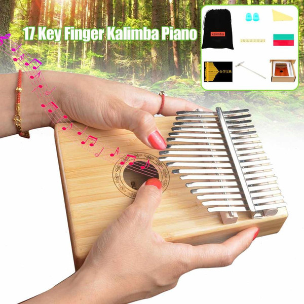 17 Key Kalimba Thumb Piano African Solid Thumb Finger Piano 17 keys Wood Kalimba Keyboard Musical Instrument Kit