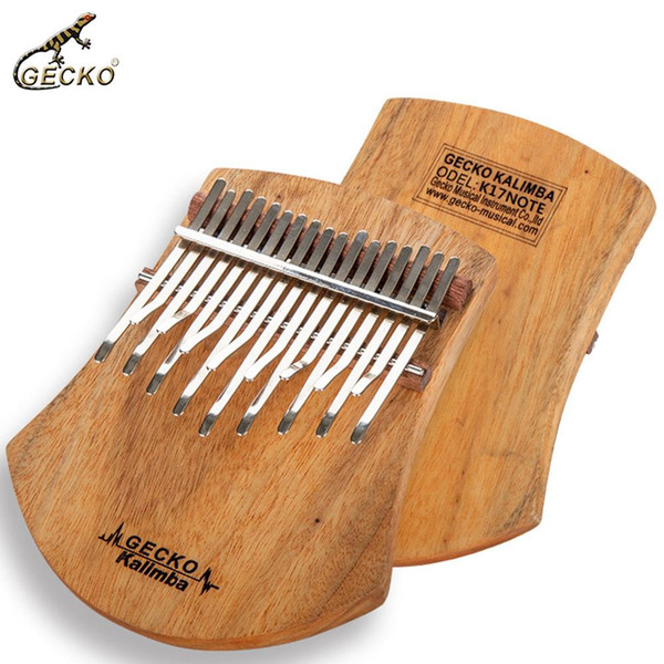GECKO Kalimba 17 Keys Thumb Piano Mbira Kalimba Instrument + Tune Hammer C Tone Wood Musical Instrument K17NOTE