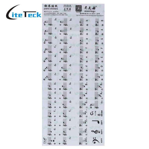 Wholesale-Hot Sale! Transparent Piano Keyboard Sticker 49/61 Key Electronic Keyboard 88 Key Piano Stave Note Sticker for White Keys