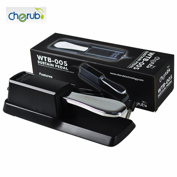 Cherub Electronic Organ Metal Sustain Pedal WTB-005 For Electronic Keyboard Great Musical Instruments Black