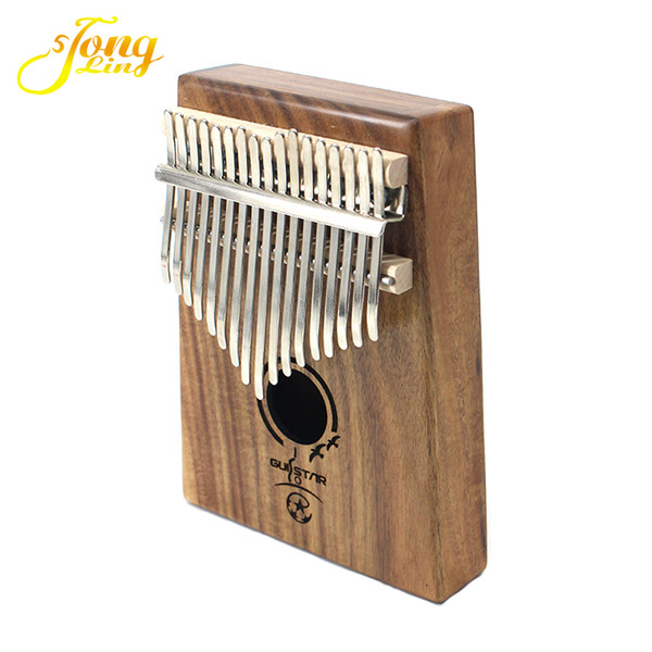 Tongling 17 Key Finger Kalimba Acacia Mbira Sanza Thumb Piano Solid Wood Finger with Carry