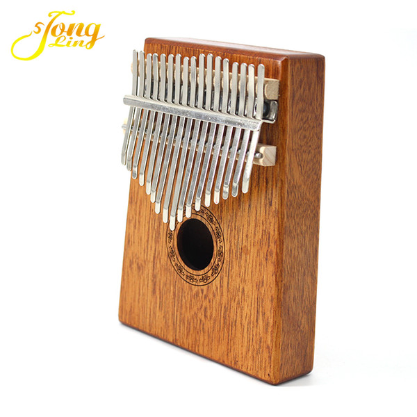 Tongling 17 Key Finger Kalimba Mahogany Mbira Sanza Thumb Piano Pocket Size Beginners Supporting