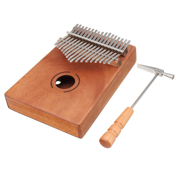 17 Keys Kalimba African Solid Mahogany Wood Thumb Piano Finger Percussion Musical Gifts Musical Instrument Pocket Size Beginner