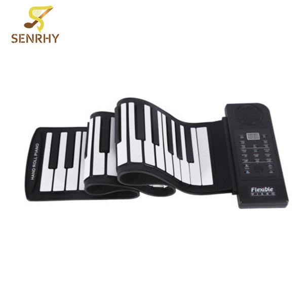 wholesale Portable Soft Keys 61 Keyboard MIDI Roll Up Electronic Piano For Music Keyboard Instruments Lover Gift High Quality