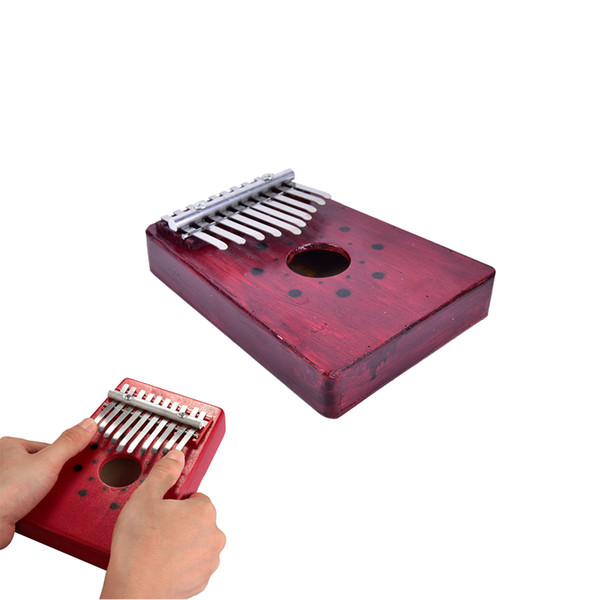 10 Keys Wood + Metal Kalimba Mbira Thumb Piano Traditional Musical Instrument Accompaniment 17*13*4.5CM
