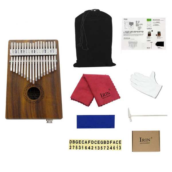 wholesale Electroacoustic 17 Key Kalimba Solid Acacia Wood Thumb Piano Mbira Natural Electronic Mini Keyboard Instrument