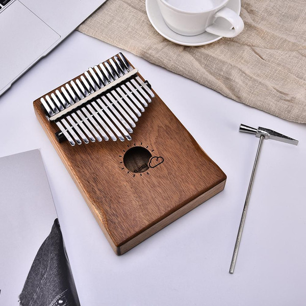17 Key Kalimba African Mahogany Thumb Piano Finger with Bag