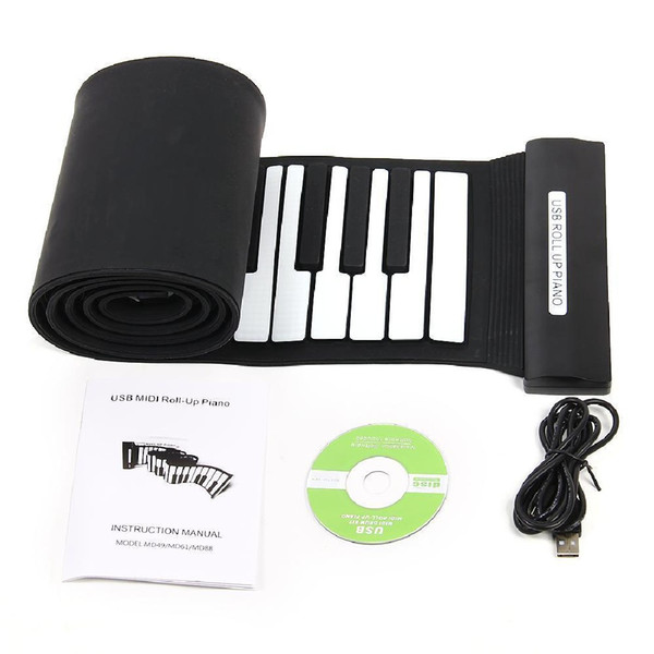 Professional 88 Key Electronic Piano Keyboard Silicon Flexible Roll Up Piano with Loud Speaker Wish US Plug