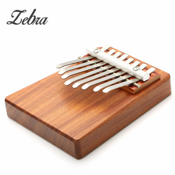 wholesale 12x10x3.5cm Portable Rosewood Steel Bar Unique 8 Key Finger Piano Mbira Kalimba Thumb Piano Idea Gift