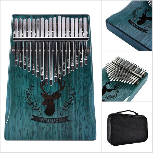 High Quality 17 Key Kalimba Mbira Calimba African solid Mahogany Thumb Piano Finger Reindeer Bag Christmas Instrument Gift New