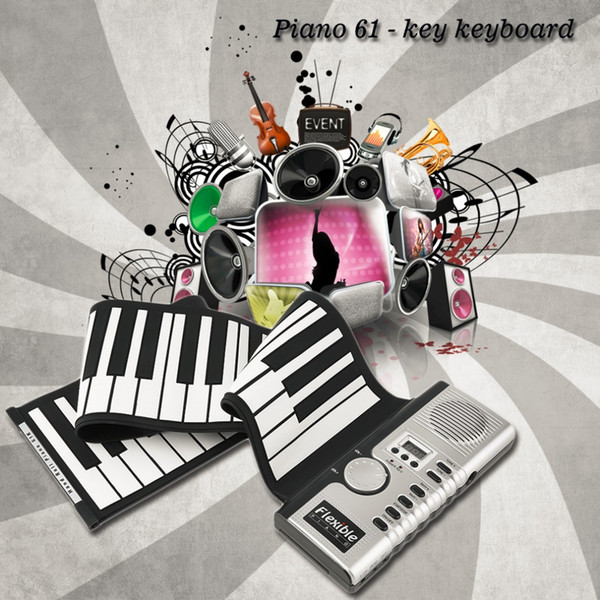 2017 New Portable 61 Keys Universal Flexible Roll Up Electronic Piano Soft Keyboard Piano Free shipping
