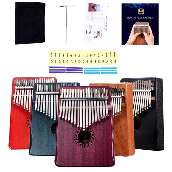 Wooden KALIMBA 10keys thumb piano children enlightenment music instrument carry Kalimba 17keys African ethnic instrument