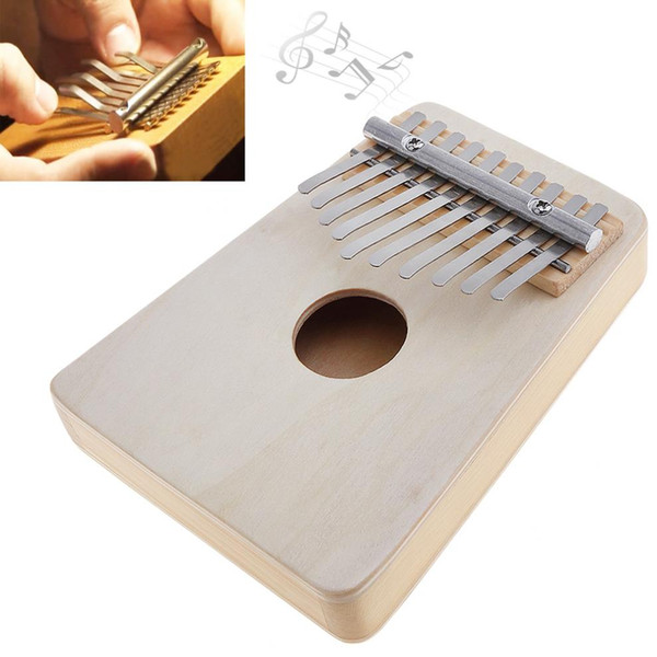 10 Keys Kalimba Mbira Likembe Sanza Thumb Piano Pine Light Yellow Instrument