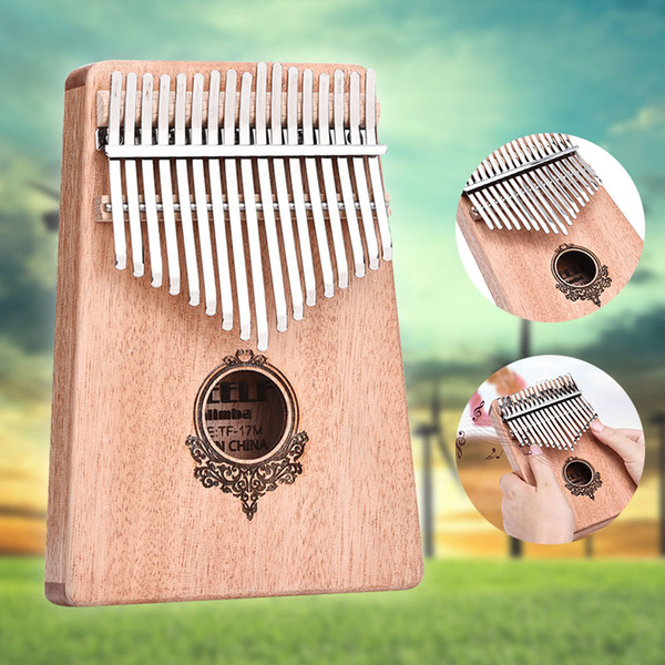 3 Color Acacia Raw Wood Color Music Kalimba Play Exquisite Thumb Piano Music Lovers Mbira Solid 17 Key Mahogany Exquisite Music