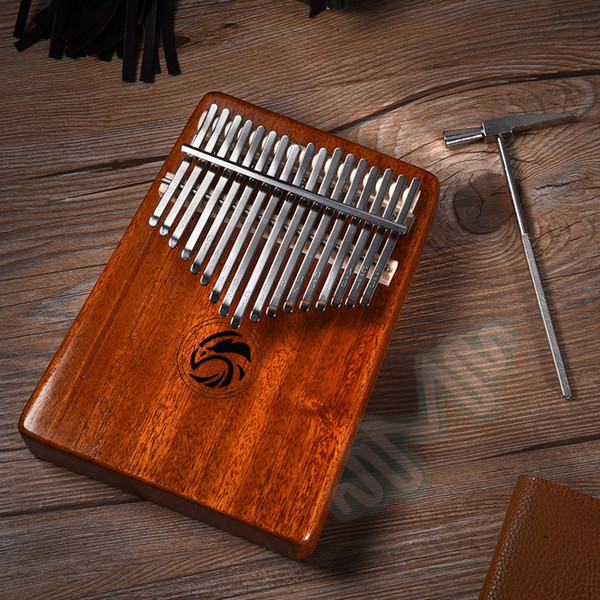 17 Key Kalimba African solid Mahogany Thumb Piano Finger Percussion Eagle
