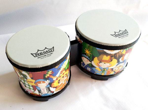 Children bongo drums cartoon hand drums