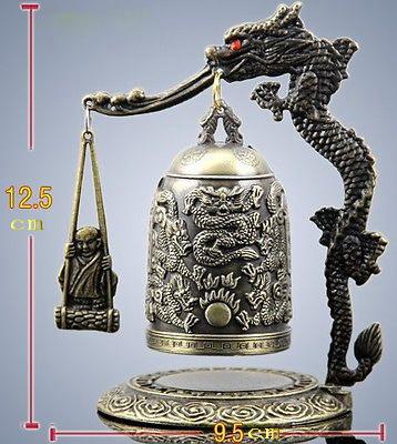 Wholesale cheap Exquisite Tibet Bronze Carved Dragon&buddha Bell