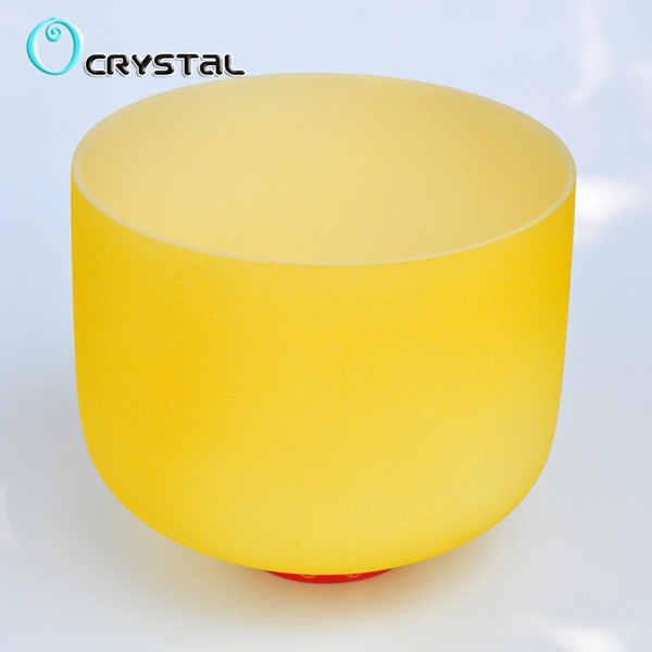 10 Inch E Solar plexus 440hz 432hz Yellow - Chakra Quartz Crystal Singing Bowl Yoga 8