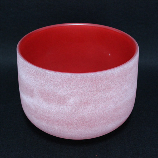 JINGDIAN Root Chakra Note C Red coloured Frosted 8 inches crystal singing bowl for sound healing