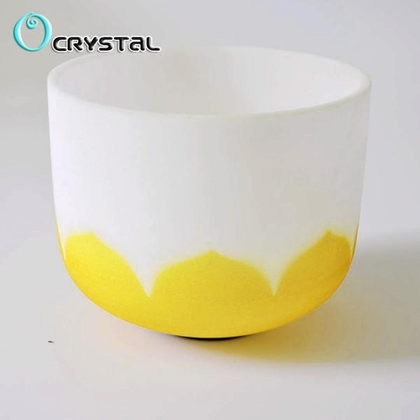 10 Inch E Solar 440hz 432hz Yellow Lotus Chakra Quartz Crystal Singing Bowl YOGA