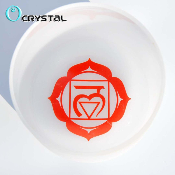 10 Inch C Root 440hz 432hz Red Chakra Symble Pattern Quartz Crystal Singing Bowl for Energy Healing