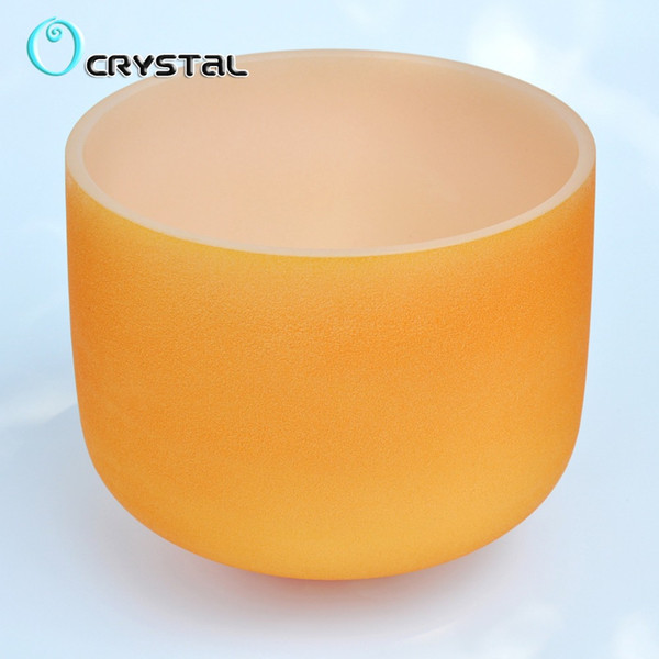 10 Inch D Navel 440hz or 432hz Orange Chakra Quartz Crystal Singing Bowl - Meditation Healing