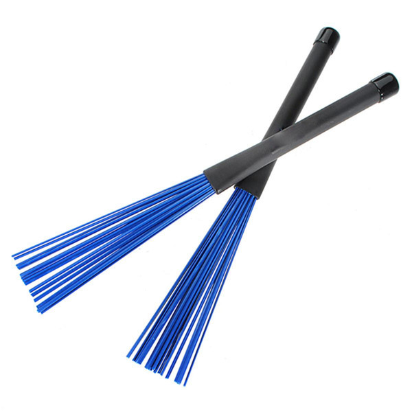 Wholesale-One Pair of 32cm Nylon Retractable Jazz Drum Brushes  Drumsticks with Rubber Handles