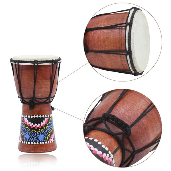 Painted Wooden African Style Hand Drum For Children Toys-MUSIC
