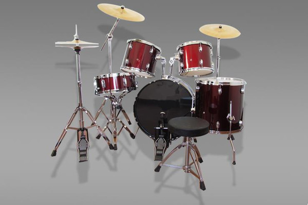 Professional PVC 5-PCS Jazz Drum Set for stage Red Drum Kit