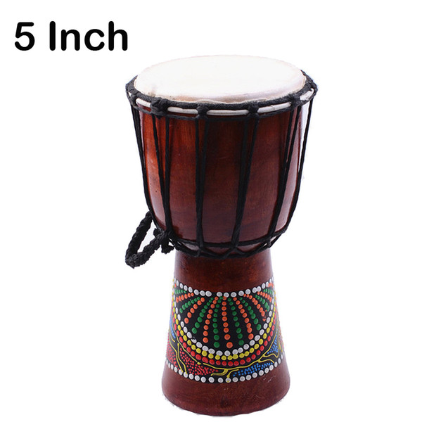 Djembe Drummer Percussion 5 inch Classic Painting Wooden African Style Hand Drum For Sale membranophone