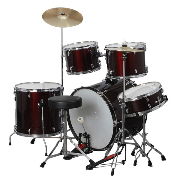 Wine red drum five drum two cymbal rack