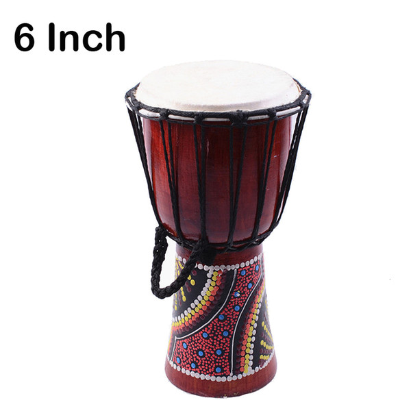 Djembe Drummer Percussion Hand Drum 6 inch Classic Painting Wooden African Style