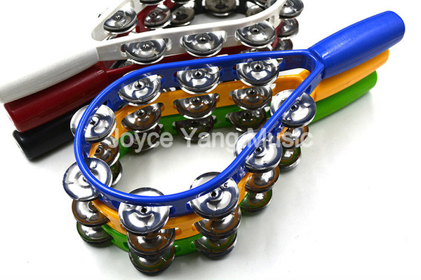 Wholesale- Alice Racket Shape Tambourine Percussion Handbell Ring Tambourine Free Shipping