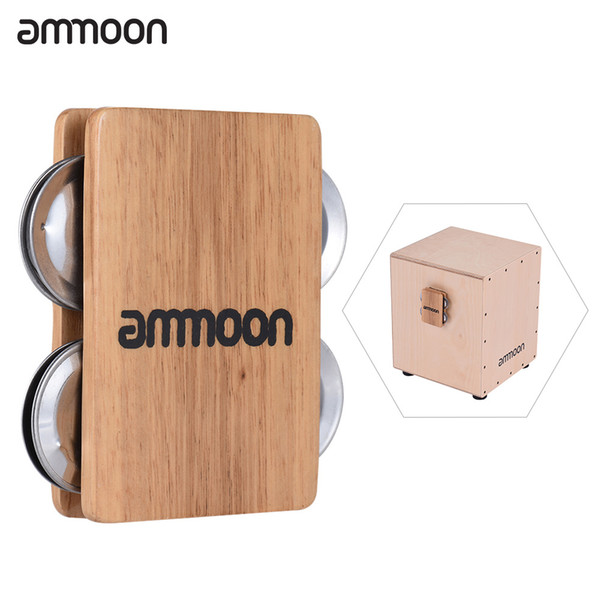 Wholesale- ammoon Cajon Box Drum Companion Accessory 4-bell Jingle Castanet for Hand Percussion Instruments