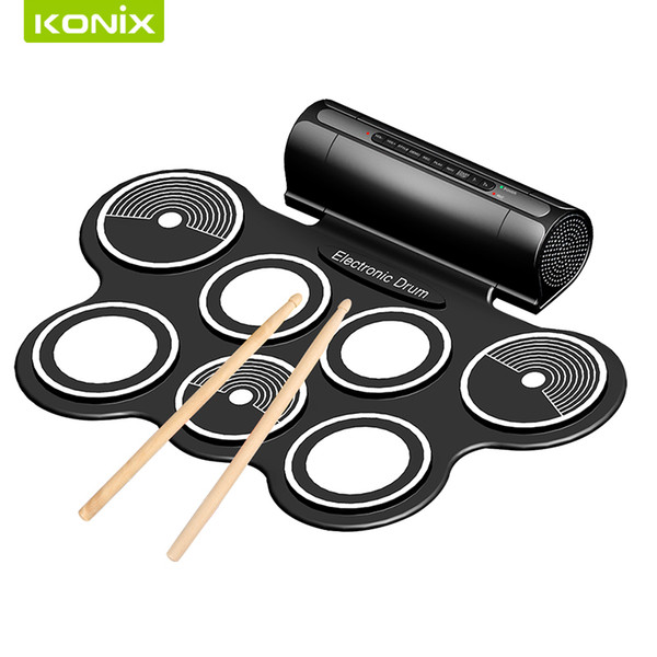 Wholesale- Portable Digital USB MIDI Desktop PC Musical Instrument Electronic Roll Up 9 Pad Drum Kit