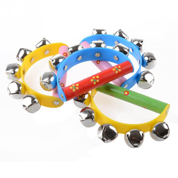 New 1Pcs Arrival Little Hand Held Tambourine Bell Metal Jingles Ball Percussion Musical Tambourine for Baby Children Gift