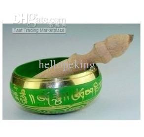 Wholesale cheap Divine Healing Grade Tibetan Green Singing Bowls