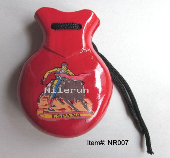 shiny red bullfighting flamenco/flamingo dance wood castanets