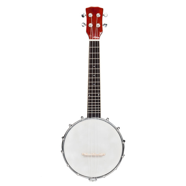 1Pcs Exquisite Professional Sapele 4 String Banjo Musical Instruments with Bale jean Cloth Tag Ukulele White String Set for Student