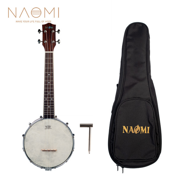 NAOMI Banjolele Banjouke ConcertScale Banjo Ukulele With Gig Bag NUKB-02